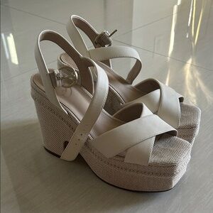 Sam Edelman Cream Wedge Sandals